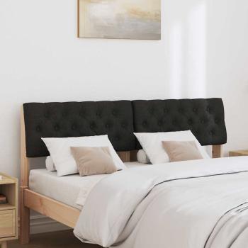 Gepolstertes Kopfteil Schwarz 140 cm Massives Kiefernholz