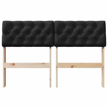 Gepolstertes Kopfteil Schwarz 120 cm Massives Kiefernholz