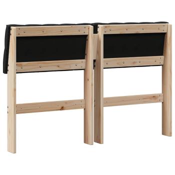 Gepolstertes Kopfteil Schwarz 120 cm Massives Kiefernholz