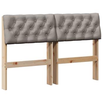 Gepolstertes Kopfteil Taupe 120 cm Massives Kiefernholz