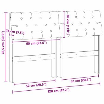 Gepolstertes Kopfteil Taupe 120 cm Massives Kiefernholz