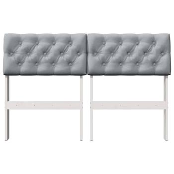 Gepolstertes Kopfteil Hellgrau 120 cm Massives Kiefernholz