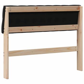Gepolstertes Kopfteil Schwarz 100 cm Massives Kiefernholz