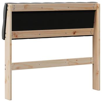 Gepolstertes Kopfteil Dunkelgrau 90 cm Massives Kiefernholz