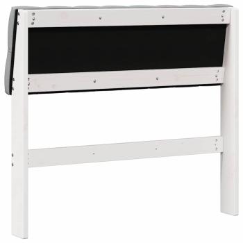 Gepolstertes Kopfteil Hellgrau 90 cm Massives Kiefernholz