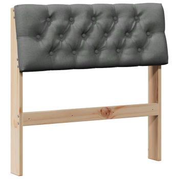 ARDEBO.de - Gepolstertes Kopfteil Dunkelgrau 75 cm Massives Kiefernholz