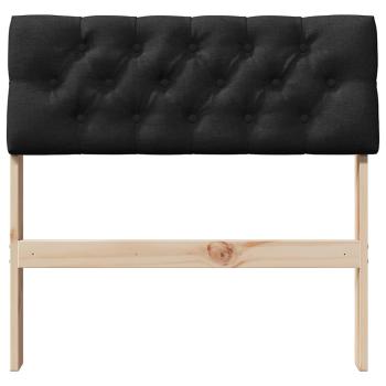 Gepolstertes Kopfteil Schwarz 75 cm Massives Kiefernholz