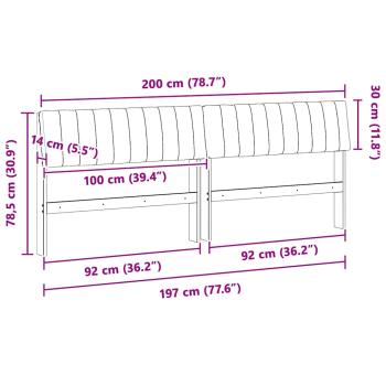 Gepolstertes Kopfteil Taupe 200 cm Massives Kiefernholz