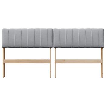 ARDEBO.de - Gepolstertes Kopfteil Hellgrau 160 cm Massives Kiefernholz