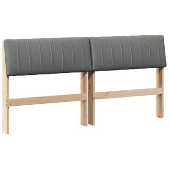 Gepolstertes Kopfteil Dunkelgrau 160 cm Massives Kiefernholz