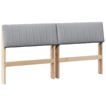 Gepolstertes Kopfteil Hellgrau 150 cm Massives Kiefernholz