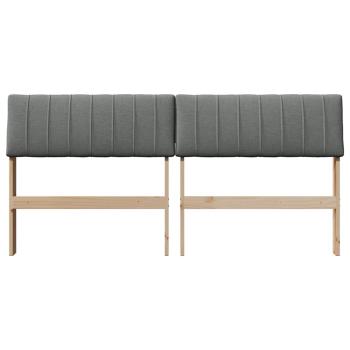 Gepolstertes Kopfteil Dunkelgrau 150 cm Massives Kiefernholz