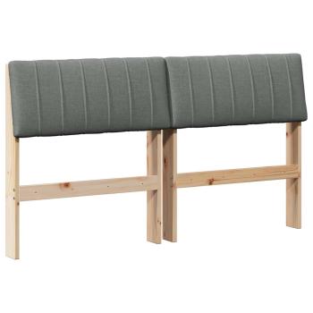 Gepolstertes Kopfteil Dunkelgrau 140 cm Massives Kiefernholz