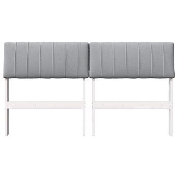 Gepolstertes Kopfteil Hellgrau 140 cm Massives Kiefernholz