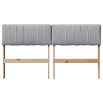 Gepolstertes Kopfteil Hellgrau 135 cm Massives Kiefernholz