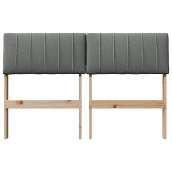 Gepolstertes Kopfteil Dunkelgrau 120 cm Massives Kiefernholz