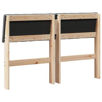 Gepolstertes Kopfteil Dunkelgrau 120 cm Massives Kiefernholz