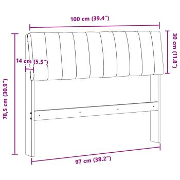 Gepolstertes Kopfteil Taupe 100 cm Massives Kiefernholz