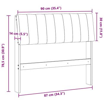 Gepolstertes Kopfteil Taupe 90 cm Massives Kiefernholz