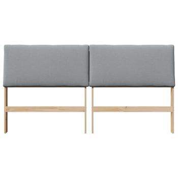 Gepolstertes Kopfteil Hellgrau 200 cm Massives Kiefernholz