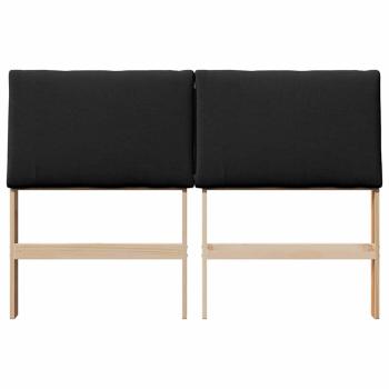Gepolstertes Kopfteil Schwarz 150 cm Massives Kiefernholz