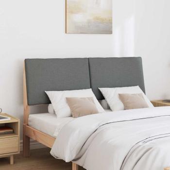 Gepolstertes Kopfteil Dunkelgrau 140 cm Massives Kiefernholz