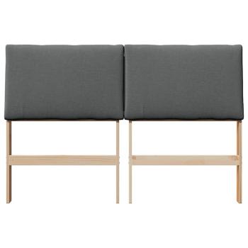Gepolstertes Kopfteil Dunkelgrau 140 cm Massives Kiefernholz