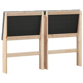 Gepolstertes Kopfteil Dunkelgrau 140 cm Massives Kiefernholz
