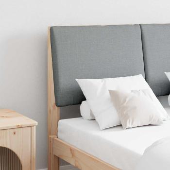 ARDEBO.de - Gepolstertes Kopfteil Hellgrau 135 cm Massives Kiefernholz