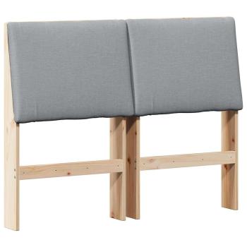 Gepolstertes Kopfteil Hellgrau 135 cm Massives Kiefernholz