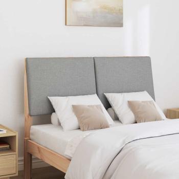 Gepolstertes Kopfteil Hellgrau 135 cm Massives Kiefernholz