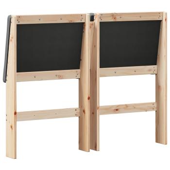 Gepolstertes Kopfteil Dunkelgrau 135 cm Massives Kiefernholz