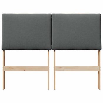 Gepolstertes Kopfteil Dunkelgrau 135 cm Massives Kiefernholz