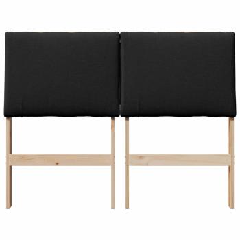 Gepolstertes Kopfteil Schwarz 135 cm Massives Kiefernholz