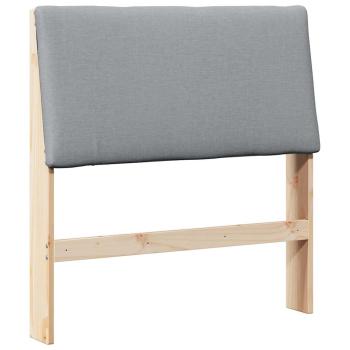 Gepolstertes Kopfteil Hellgrau 100 cm Massives Kiefernholz