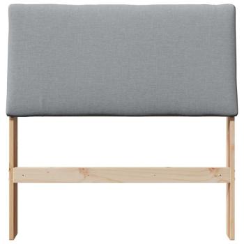 Gepolstertes Kopfteil Hellgrau 100 cm Massives Kiefernholz
