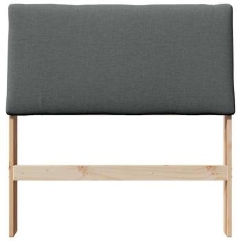 Gepolstertes Kopfteil Dunkelgrau 90 cm Massives Kiefernholz