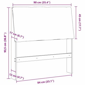 Gepolstertes Kopfteil Taupe 90 cm Massives Kiefernholz