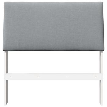 Gepolstertes Kopfteil Hellgrau 90 cm Massives Kiefernholz