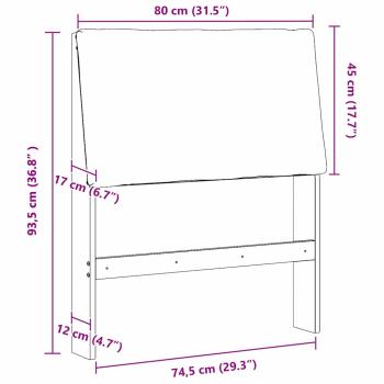 Gepolstertes Kopfteil Schwarz 80 cm Massives Kiefernholz