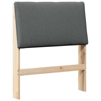 Gepolstertes Kopfteil Dunkelgrau 75 cm Massives Kiefernholz