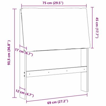 Gepolstertes Kopfteil Schwarz 75 cm Massives Kiefernholz