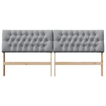 Gepolstertes Kopfteil Hellgrau 200 cm Massives Kiefernholz