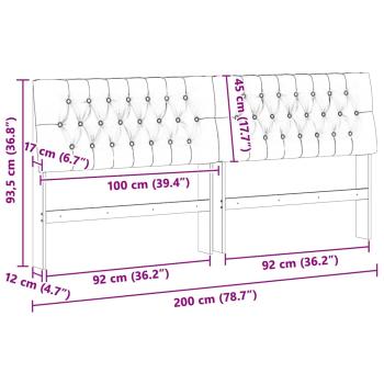 Gepolstertes Kopfteil Taupe 200 cm Massives Kiefernholz