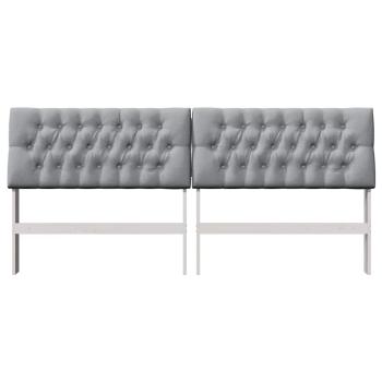 Gepolstertes Kopfteil Hellgrau 200 cm Massives Kiefernholz