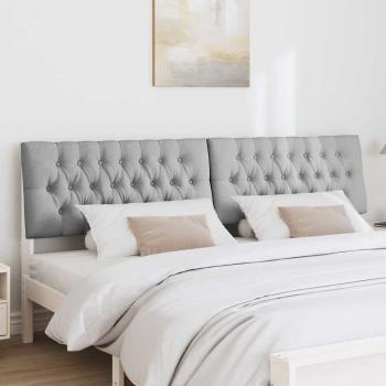 Gepolstertes Kopfteil Hellgrau 200 cm Massives Kiefernholz