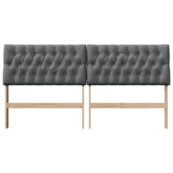 Gepolstertes Kopfteil Dunkelgrau 180 cm Massives Kiefernholz