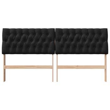 Gepolstertes Kopfteil Schwarz 180 cm Massives Kiefernholz