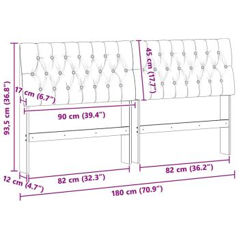 Gepolstertes Kopfteil Taupe 180 cm Massives Kiefernholz