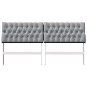 Gepolstertes Kopfteil Hellgrau 180 cm Massives Kiefernholz